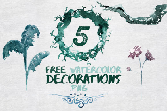 5 Watercolor Decorations and Elements – Freebies for Creative Sellers