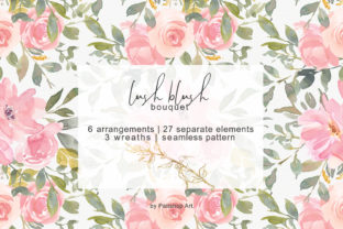 Blush Watercolor Floral Clip Art Set & Illustrations