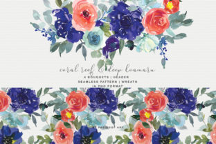 Coral Reef and Deep Koamaru Floral Bouqu Illustrations