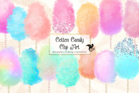 Cotton Candy Clipart and Illustrations