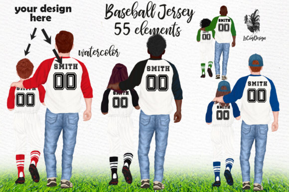 Father’s Day Clipart Baseball Jersey Illustrations