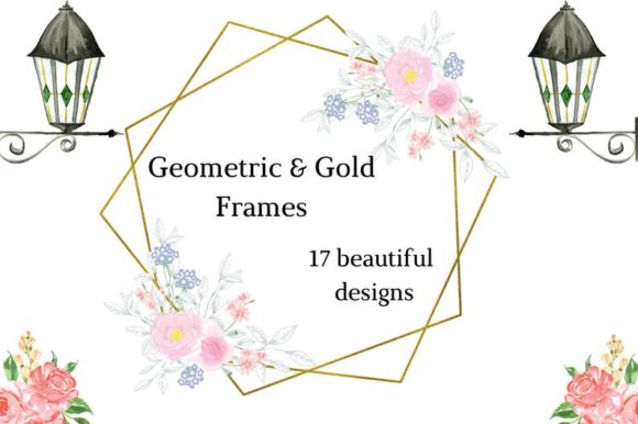 Frames with Delicate Flowers Pink Flower