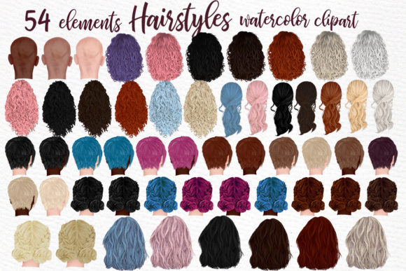 Girls Hairstyles Clipart & Illustrations
