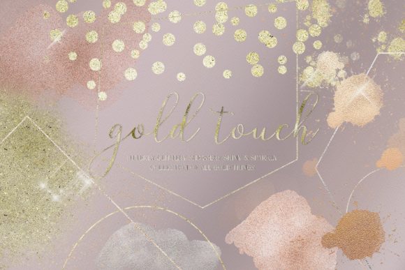 Gold Rose Gold Dust Confetti PNG Frames