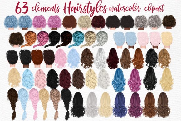 Hairstyles Clipart, Girls Hairstayles Illustrations