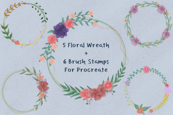 Hand-drawn Floral Wreath Illustrations