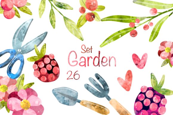 Marvelous Garden Clipart Set and Illustrations