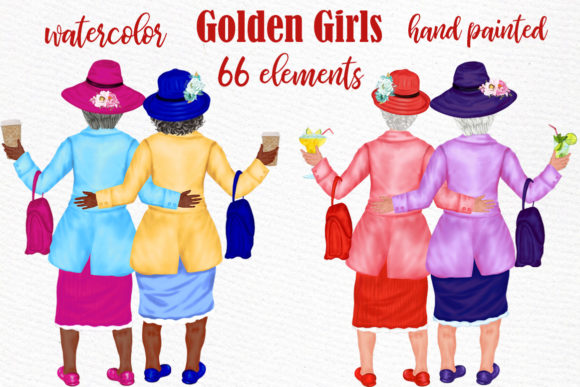 Old Ladies Clipart Golden Girls Illustrations