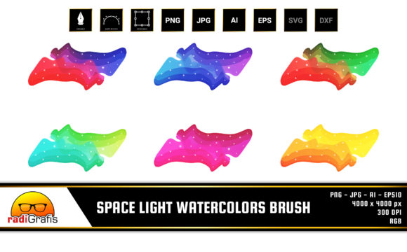 Space Light Watercolors Brush and Illustrations