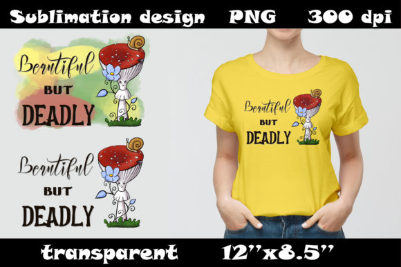 Sublimation Design for Tshirt - Mushroom Illustrations