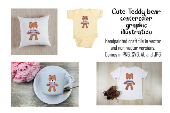 Teddy Bear Watercolor Illustration