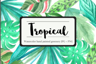 Tropical Watercolor Greenery Set Illustrations