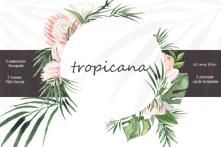 Tropicana Watercolor Tropical Bouquets Illustrations