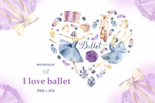 Watercolor Ballerinas Heart Illustrations