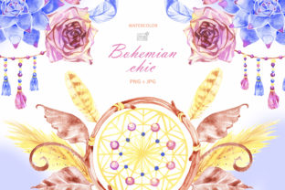 Watercolor Bohemian Chic Cliparts and Illustrations