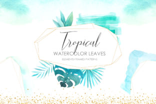 Watercolor Tropical Leaves Frames Illustrations