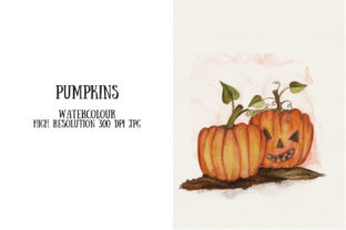 Watercolour Pumpkins Jack-o-lantern Illustrations