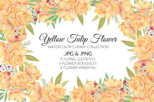 Yellow Lotus Flower Watercolor Clipart and Illustrations