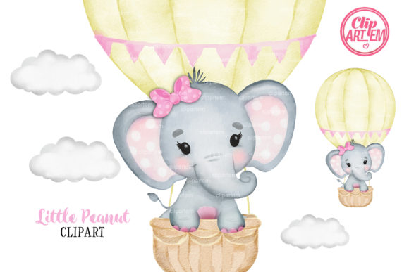Yellow Pink Elephant Girl Balloon